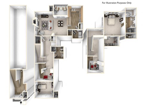 Floor plan for 2 beds, 2 baths, 1554 sqft
